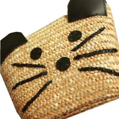 Woven Basket Tote Straw Bag Cartoon Girls Messenger Bag Woven Bag