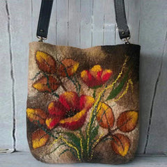 Vintage Casual Women's Shoulder Bag Large Capacity Painted Ladies Handbag