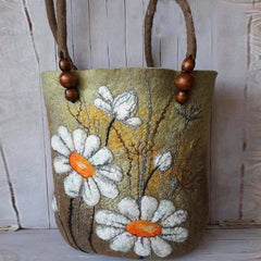 Vintage Casual Women's Shoulder Bag Large Capacity Painted Ladies Handbag