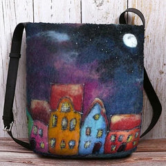 Vintage Casual Women's Shoulder Bag Large Capacity Painted Ladies Handbag