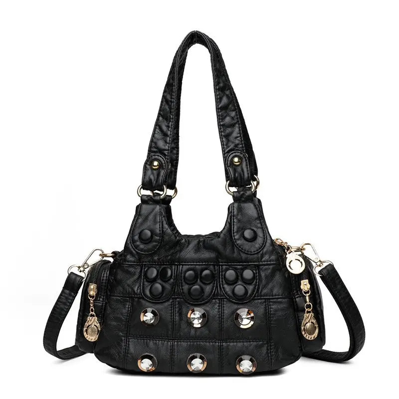 Rivet Soft PU Leather Women Handbag Women Bags Female Shoulder Tote bag