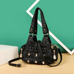 Rivet Soft PU Leather Women Handbag Women Bags Female Shoulder Tote bag