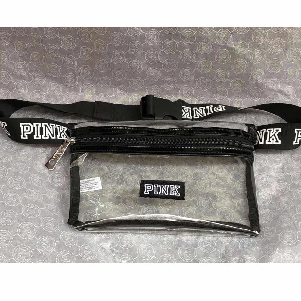 Transparent Pink Fanny Pack Girl Heuptas Waist Bag Waterproof
