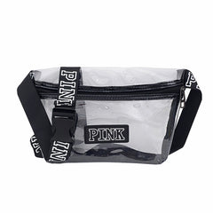 Transparent Pink Fanny Pack Girl Heuptas Waist Bag Waterproof