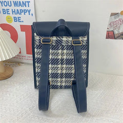 Women's Backpack Cotton and Pu Leather Backpacks for School Teenagers Girls