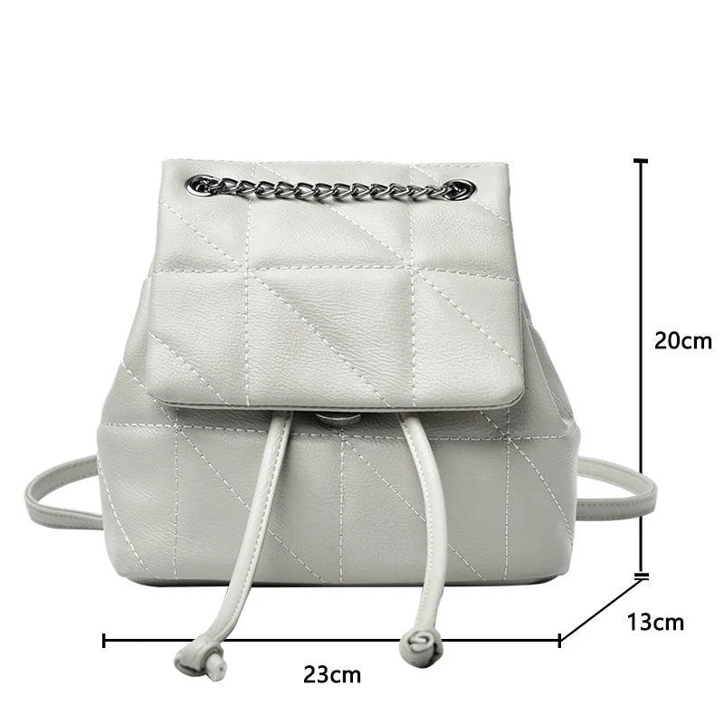 Women PU Leather Shoulder Bag Small Bagpack Female Ladies School Backpack
