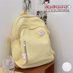 Canvas Classic Backpack Women Candy Colors Shoulder Bag Girls School Bag