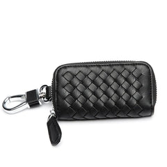 Cow Leather Car Key Wallet Zipper Key Case Male Female Housekeeper Holders
