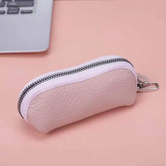 Genuine Cow Leather Key Wallet Holder Zipper Case