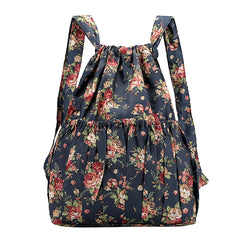 Drawstring Backpack Printed Nylon Fabric Women's Backpack