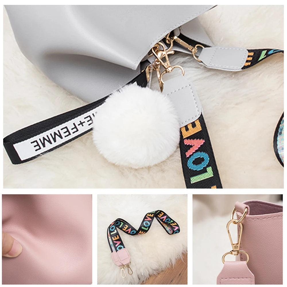 Vintage Shoulder Bag Women Bucket Bag Retro Crossbody Tote