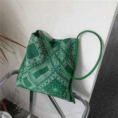 Paisley Shoulder Bag Boho Beach Handbag Summer Daily Bolsa