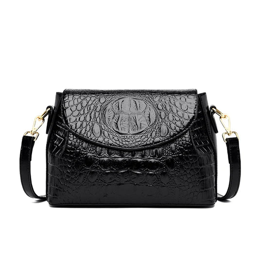 Women's Crocodile Pattern Shoulder Bag - Genuine Leather