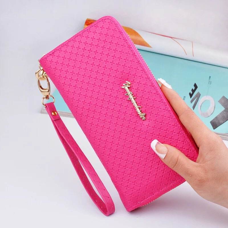 Women's Zipper Purse Large Capacity PU Leather Wallet