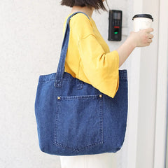 Large Capacity Denim Single Shoulder Handbag Women Bag