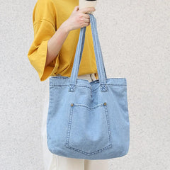 Large Capacity Denim Single Shoulder Handbag Women Bag
