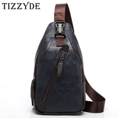 Men Travel Chest Bag Casual Crossbody Handbag PU Leather