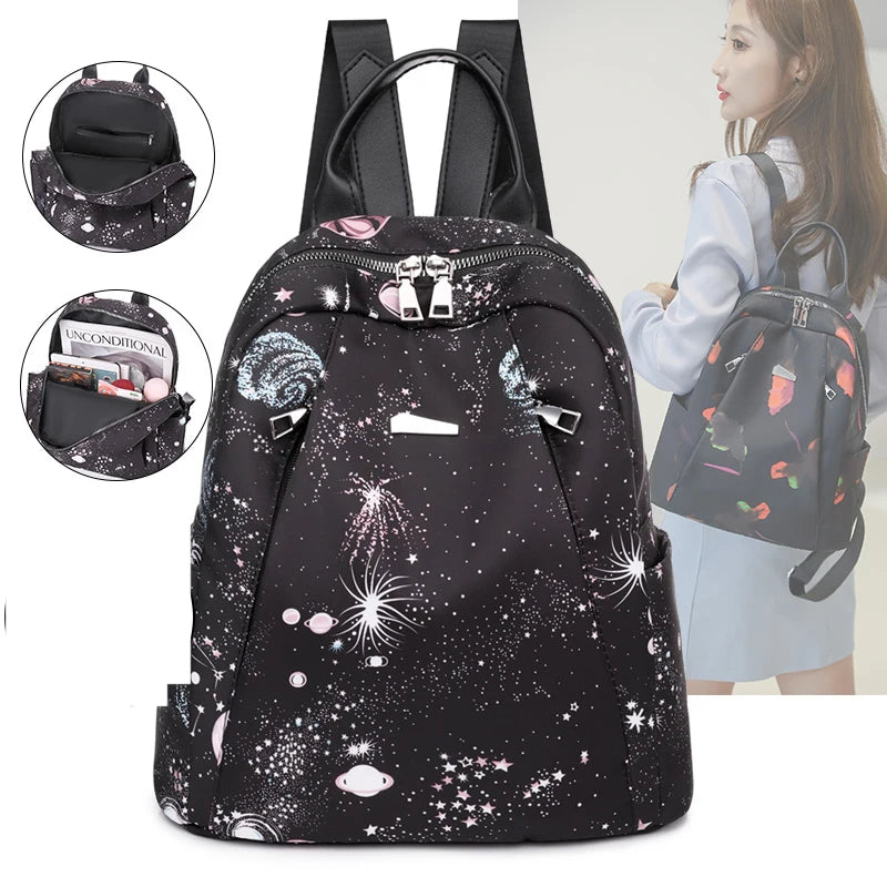 Anti-theft Backpack Oxford Cloth Shoulder Bag Large Capacity for Teen Girls