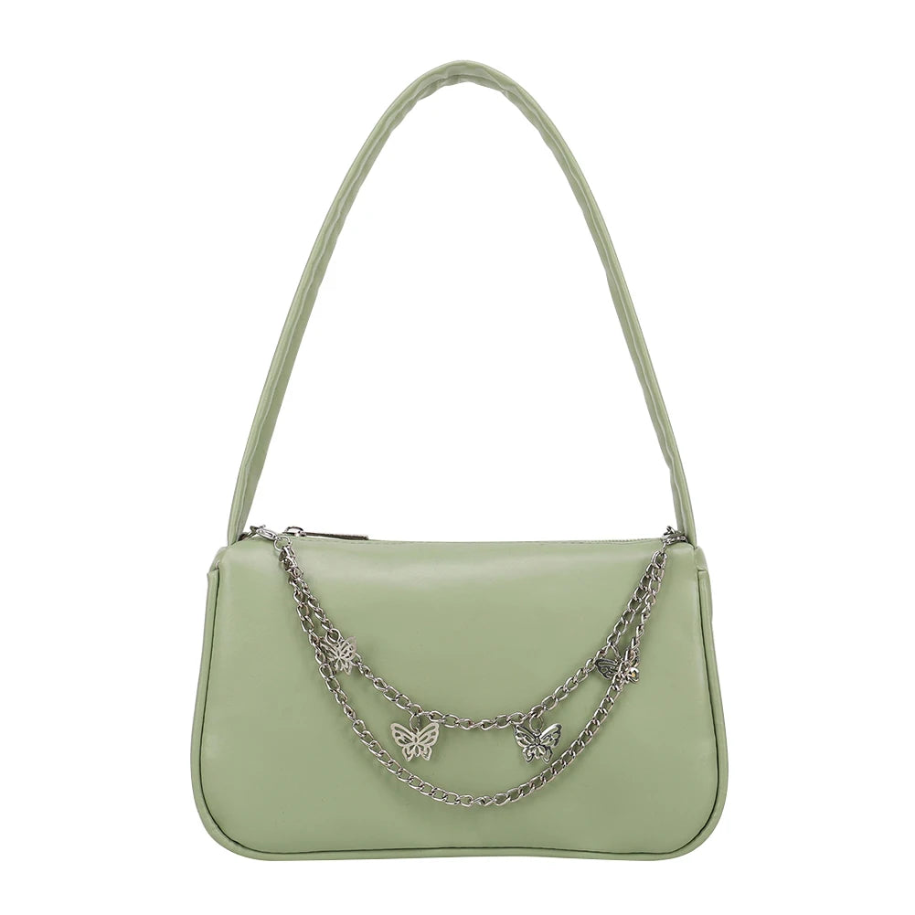Women Butterfly Chain Underarm Shoulder Bags Casual Small Handbags