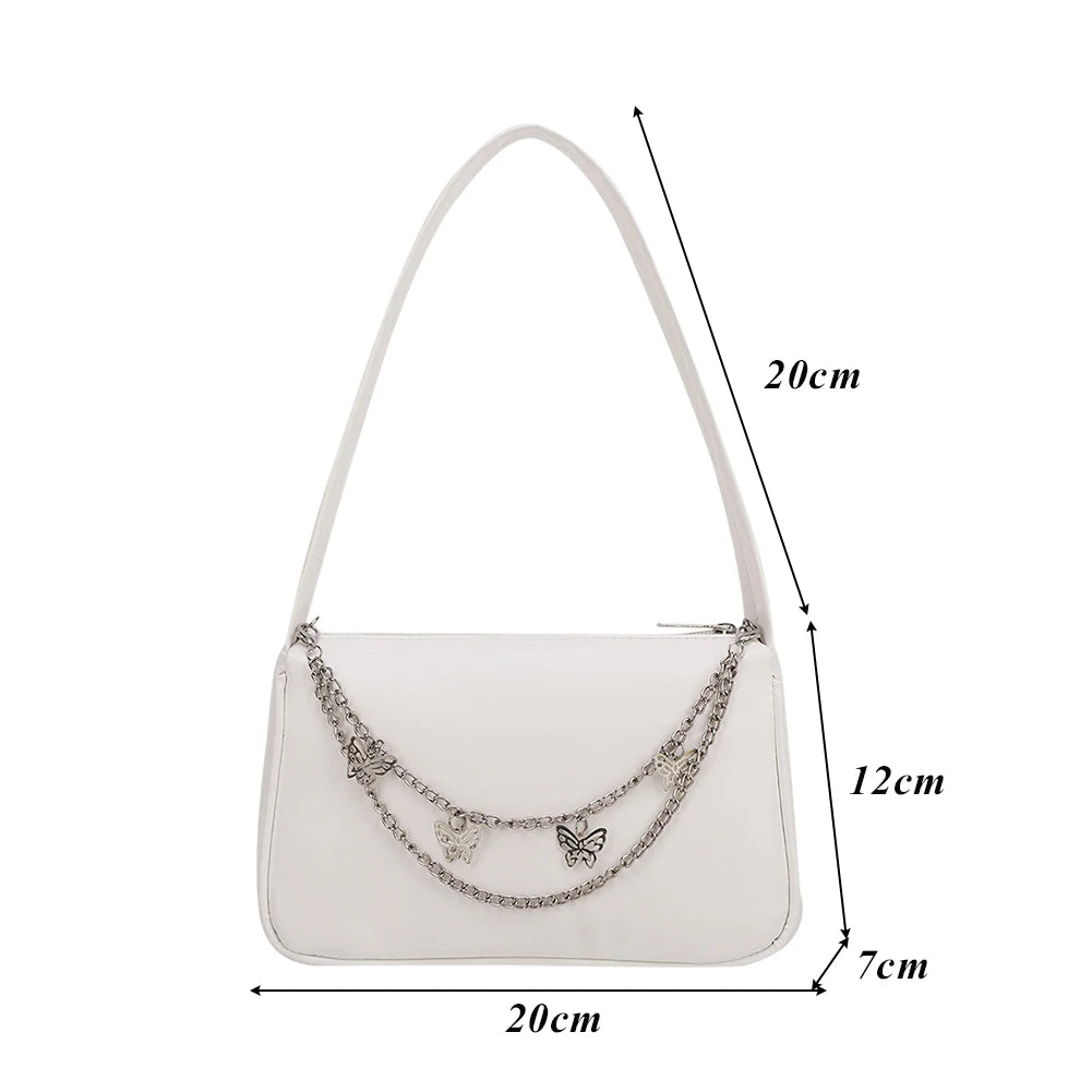 Women Butterfly Chain Underarm Shoulder Bags Casual Small Handbags