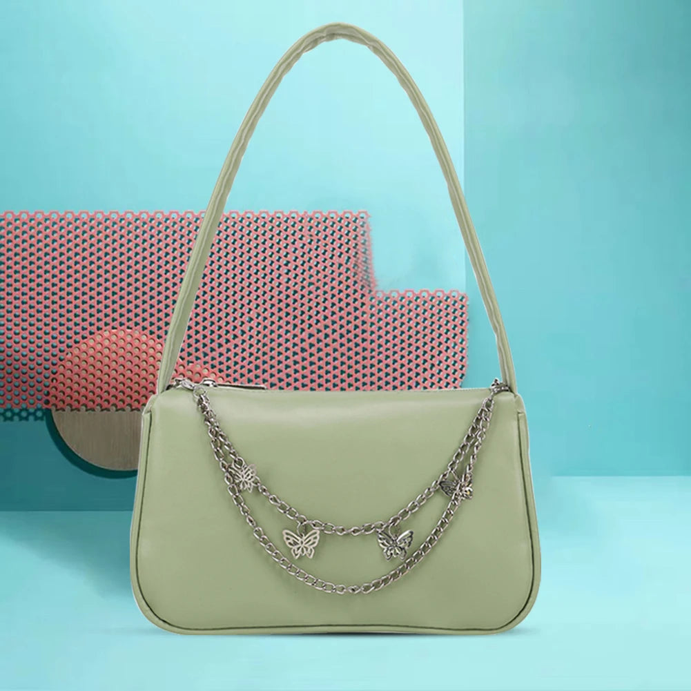 Women Butterfly Chain Underarm Shoulder Bags Casual Small Handbags