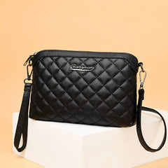 Plaid Shoulder Bag Soft PU Leather Handbag Ladies Joker Leisure Female