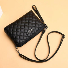 Plaid Shoulder Bag Soft PU Leather Handbag Ladies Joker Leisure Female