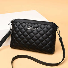 Plaid Shoulder Bag Soft PU Leather Handbag Ladies Joker Leisure Female
