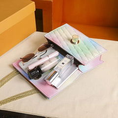 Women Shoulder Bag Ladies Jelly Chain Bag Women's Rainbow PVC Bag