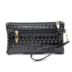 Leather Zipper Long Purse Clutch Bag Phone Bag