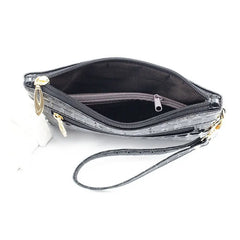 Leather Zipper Long Purse Clutch Bag Phone Bag