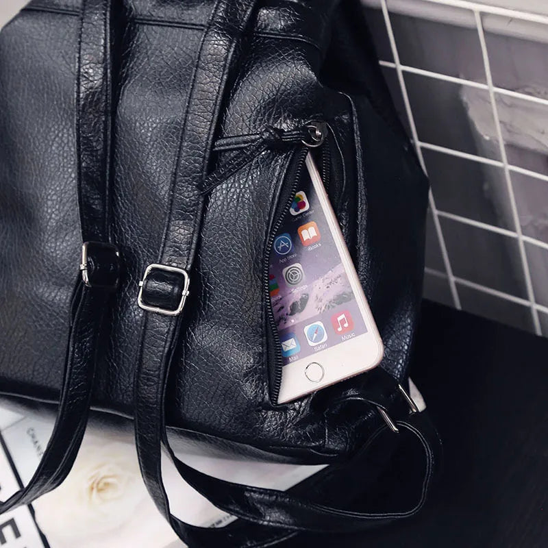Women's Mini PU Leather Backpack Bagpack Small Travel Bags