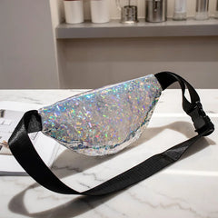 Women Candy Fanny Pack Geometric Waist Packs Laser Phone Pouch Mini Bags