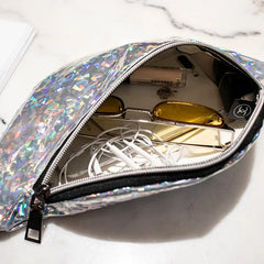Women Candy Fanny Pack Geometric Waist Packs Laser Phone Pouch Mini Bags