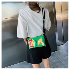 Funny Women Crossbody Bag Cartoon Printed Envelope Bags Potato Chips Purse