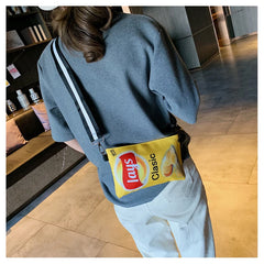 Funny Women Crossbody Bag Cartoon Printed Envelope Bags Potato Chips Purse
