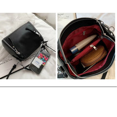 Leather Crossbody Shoulder Bag Women Messenger Bags Bucket Bag Handbags