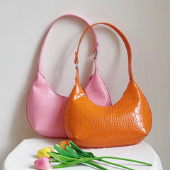 Retro PU Leather Top Handle Bag Women Shoulder Totes Clutch