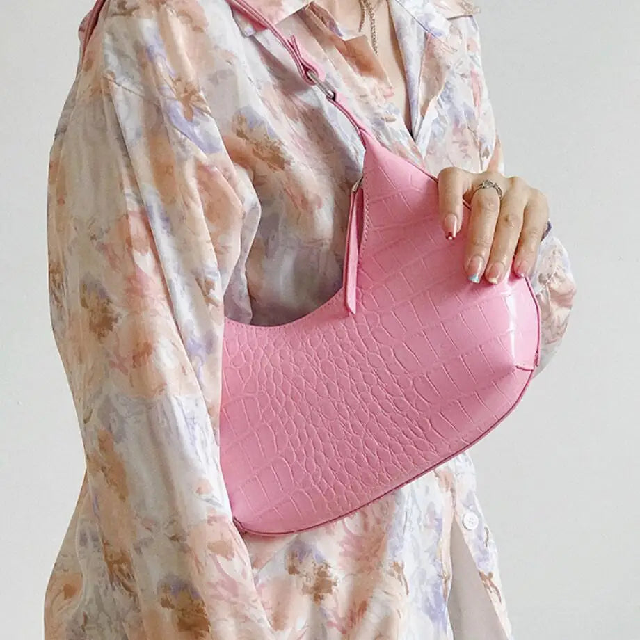 Retro PU Leather Top Handle Bag Women Shoulder Totes Clutch