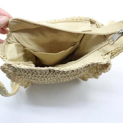 Handwoven Crossbody Straw Handbag Crochet Woven Bag Lace Woven Bags For Women De