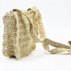 Handwoven Crossbody Straw Handbag Crochet Woven Bag Lace Woven Bags For Women De