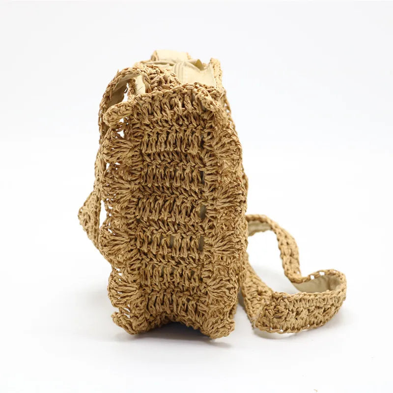 Handwoven Crossbody Straw Handbag Crochet Woven Bag Lace Woven Bags For Women De