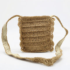 Handwoven Crossbody Straw Handbag Crochet Woven Bag Lace Woven Bags For Women De
