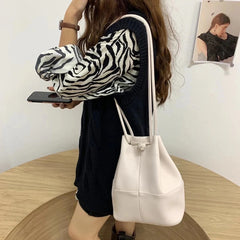 High Quality PU Leather Ladies Bucket Bag Women Handbags Shoulder Bag