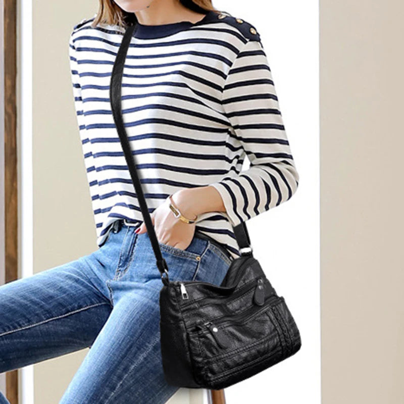 Soft Leather Large Capacity Shoulder Bag