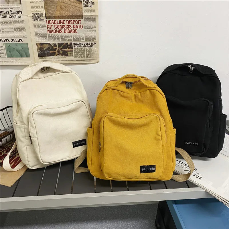 Canvas Women Backpack Large Capacity Casual Travel Bag for Teenage Girls