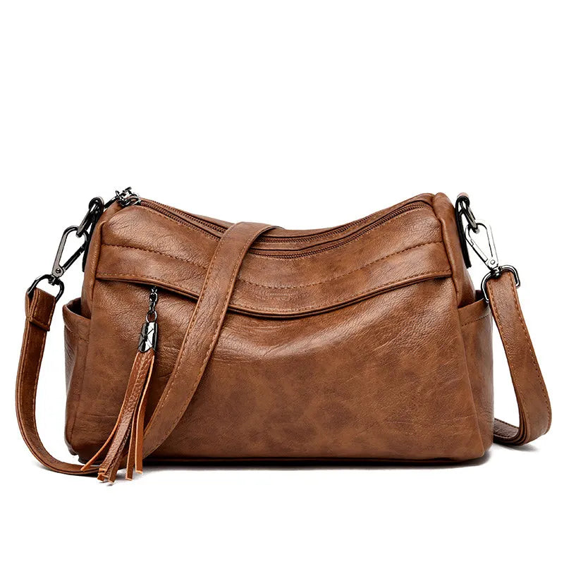 Tassel Crossbody Bag Women Leather Shoulder Messenger Bag