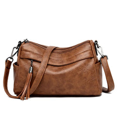 Tassel Crossbody Bag Women Leather Shoulder Messenger Bag