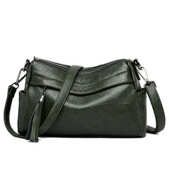 Tassel Crossbody Bag Women Leather Shoulder Messenger Bag