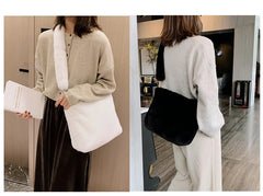 Soft Fur Hobo Handbag Women Large Capacity Purse Lady Sac Winter Handbag